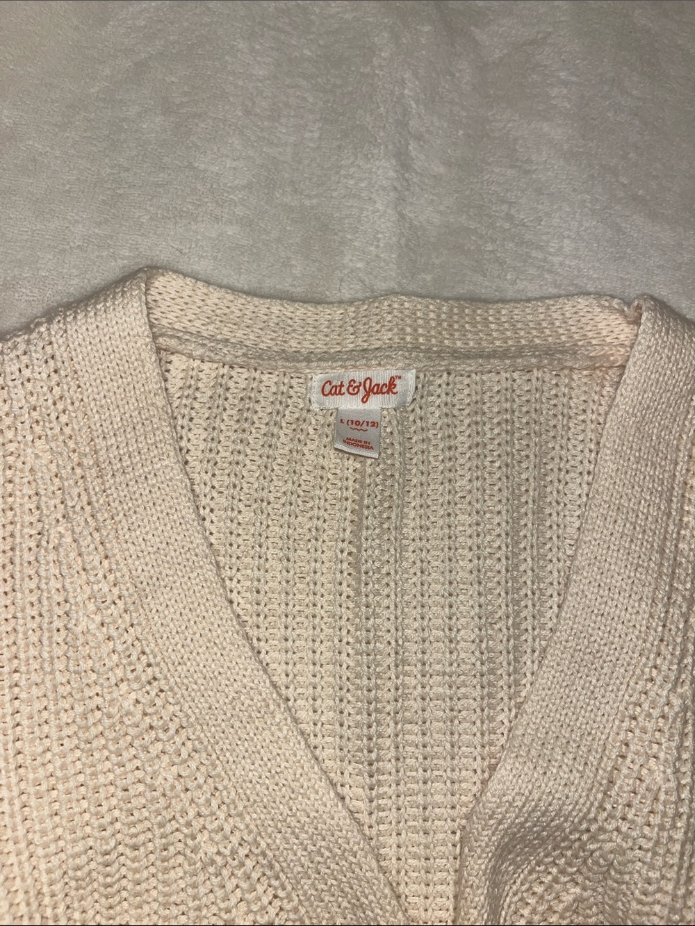 Target Cream Ribbed Button-Front Kids Cardigan - Picture 2 of 3